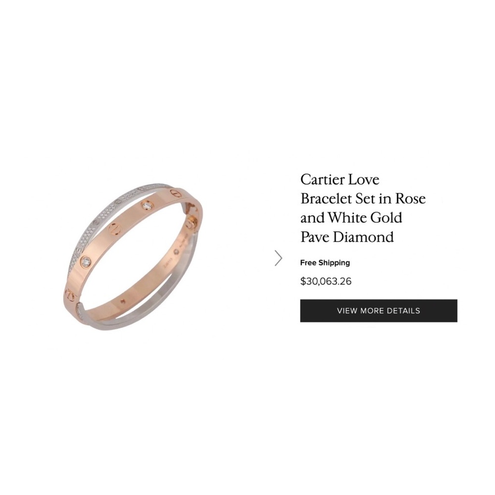**SOLD** Cartier Love Bracelet White Gold Pave Diamond & rose gold 6 diamonds - Picture 10 of 10